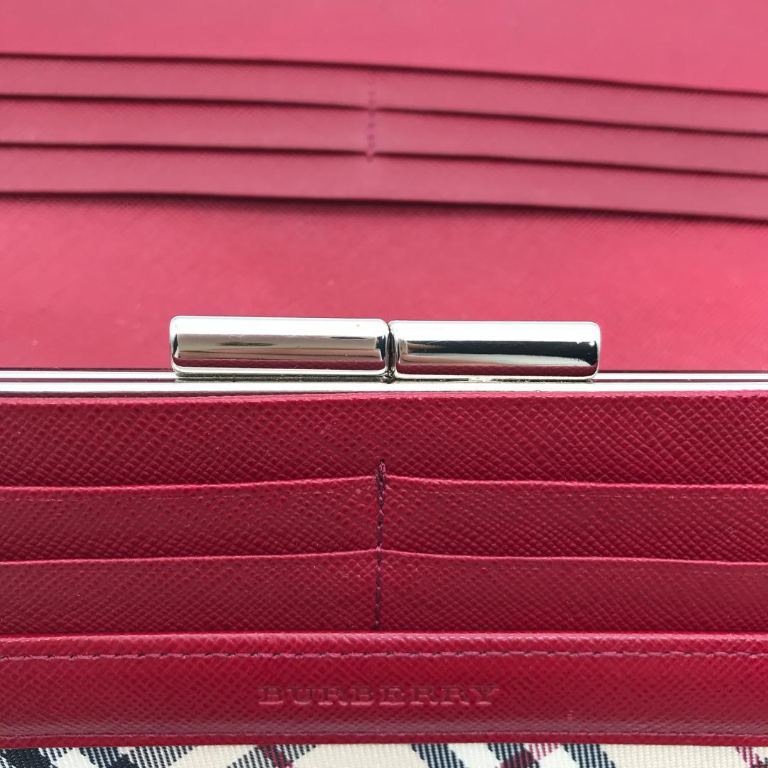 【未使用品】BURBERRY バーバリー ノバチェック がま口 二つ折り 長財布