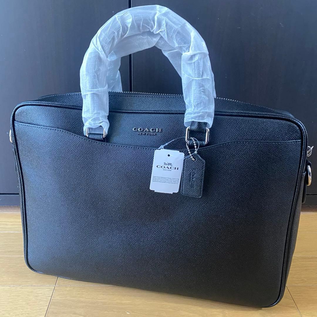 【新品】COACH 2wayブリーフケース ブラック ビジネスバッグ