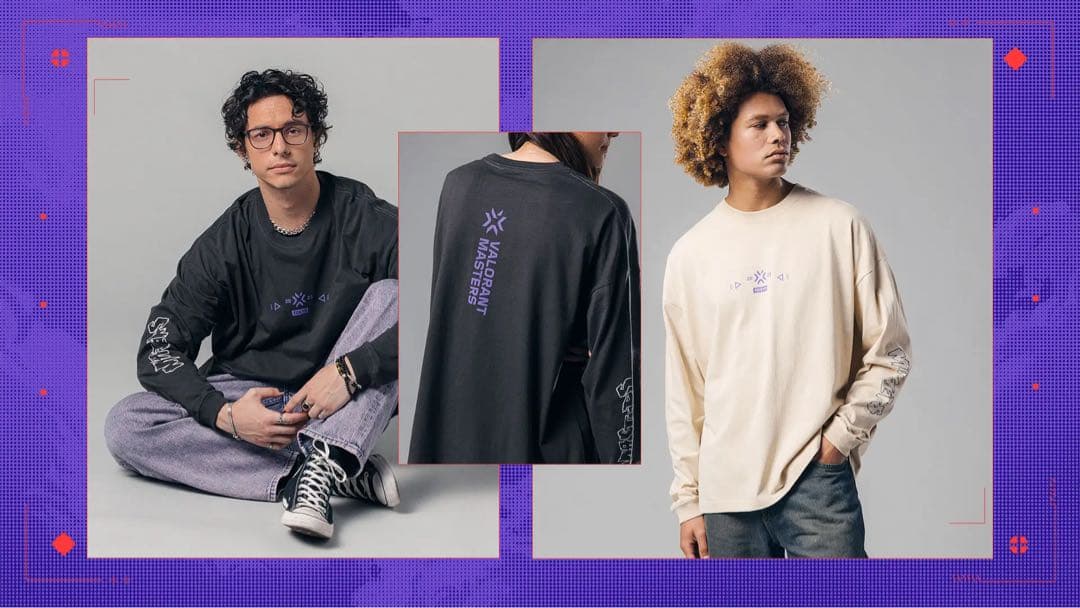 [ぶどう]VALORANT ロングスリーブTシャツ ダークグレー