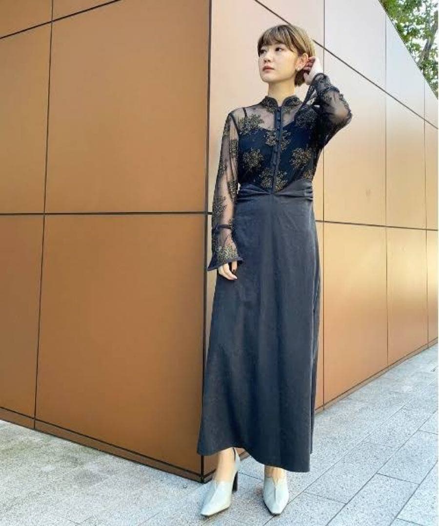 Ameri Vintage FLOWER LACE DRESS Sサイズ