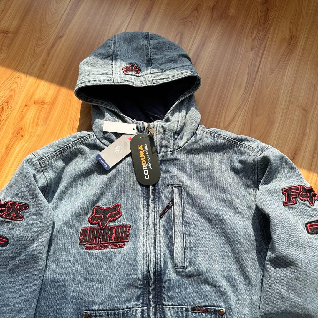 SUPREME デニムジャケット フード付き