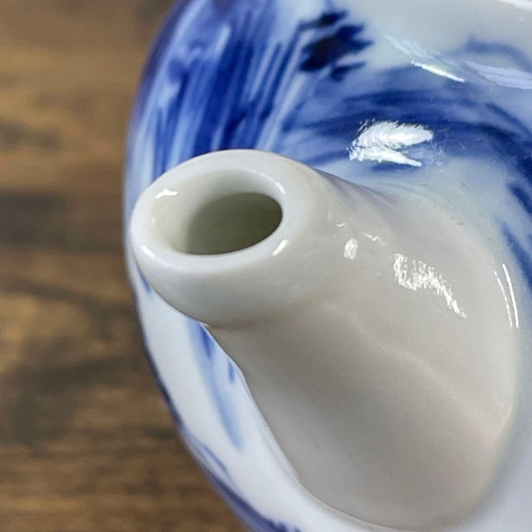 A836⭐︎平安靖山造 染付 山水楼閣文 煎茶器 7点組 共箱付