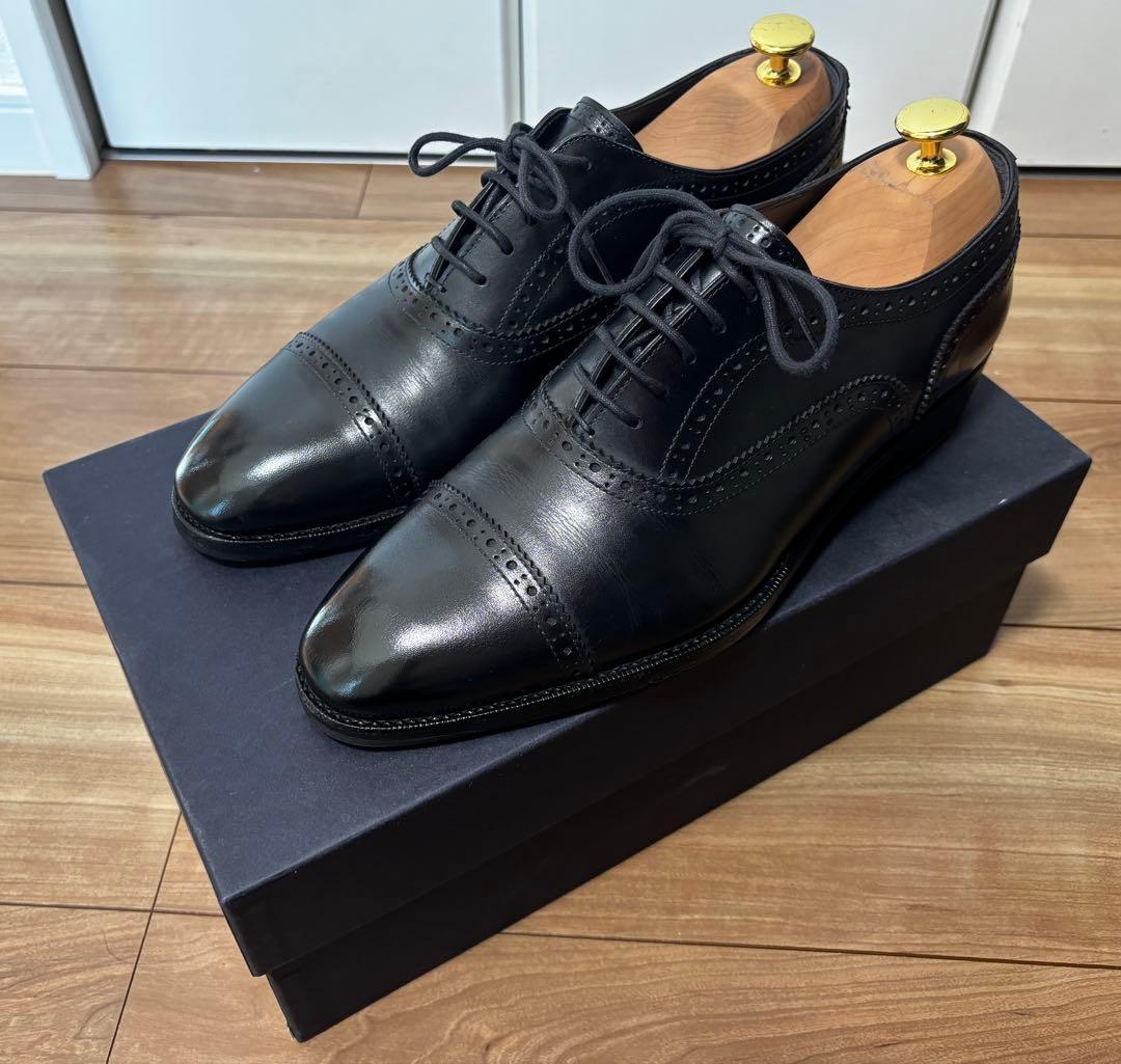 BEAMS F クォーターブローグ アノネイ　ボックスカーフ6.5 24.5cm