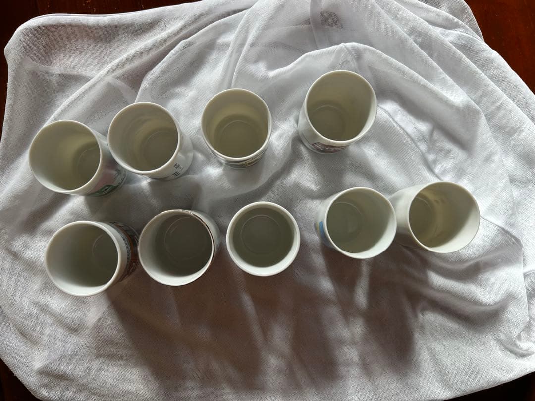 セール【レア・美品】流山電鉄　流鉄　湯飲み　9個セット　湯呑み 陶器 レトロ