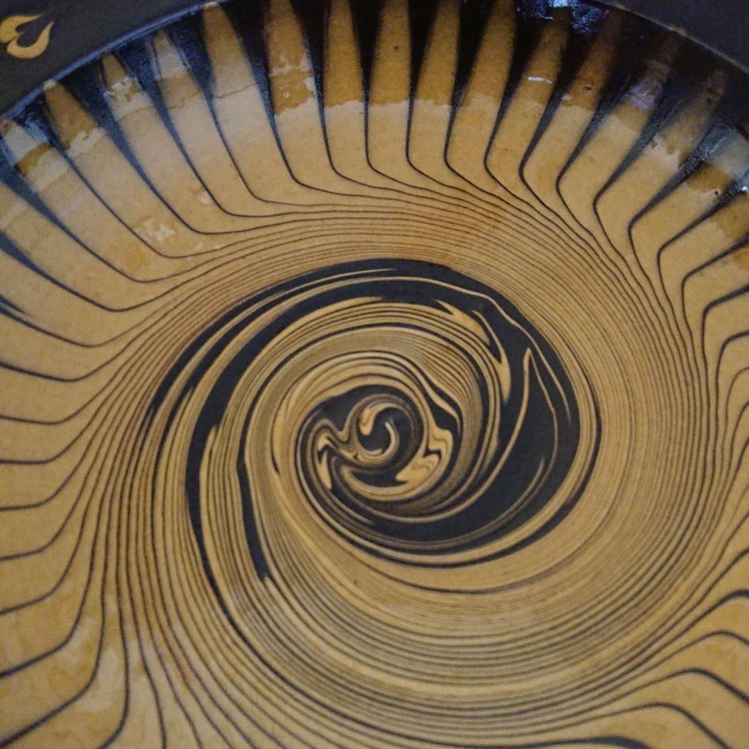 未使用 民藝 布志名焼 スリップウエア 皿 深皿 深鉢ヴィンテージ 食器 湯町窯