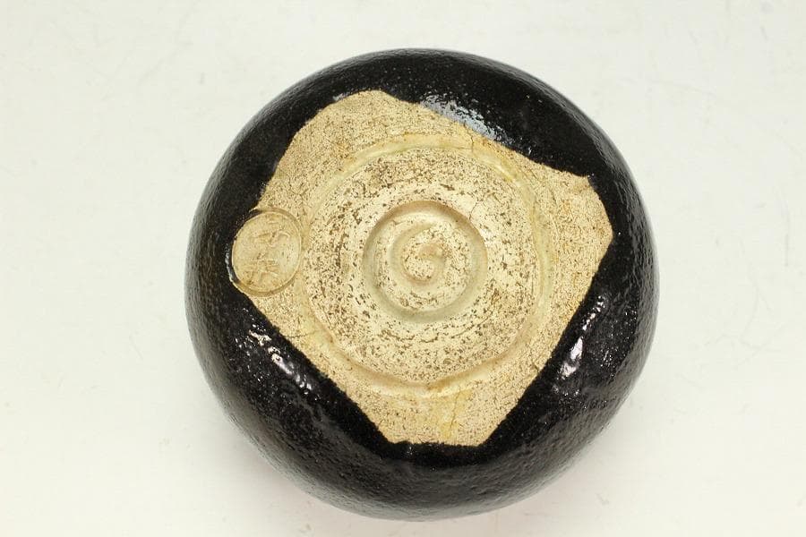 茶道具 楽 黒茶碗 丹楽作 共箱(K-A222)