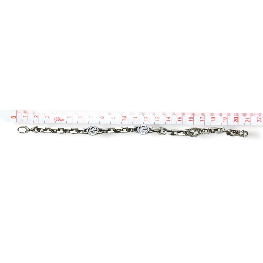 【美品】グッチ インターロッキング ブレスレット19号 SV925