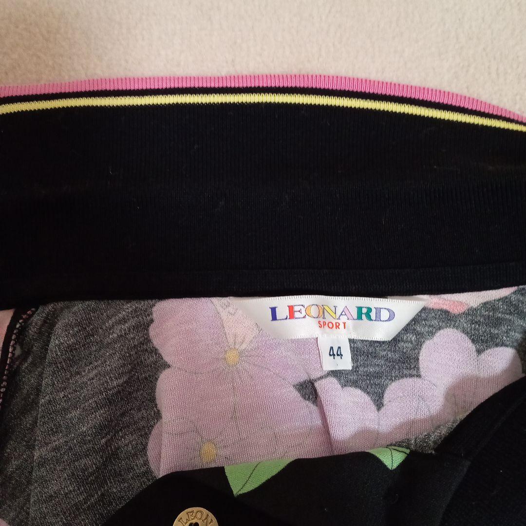 レオナール　スポーツ　長袖ポロシャツ　花柄　大きいサイズ　サイズ44