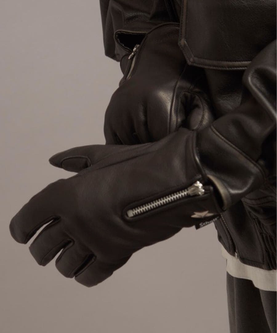 Schott ショット 手袋 グローブ レザー ジップ ワンスター冬用　ボア付き