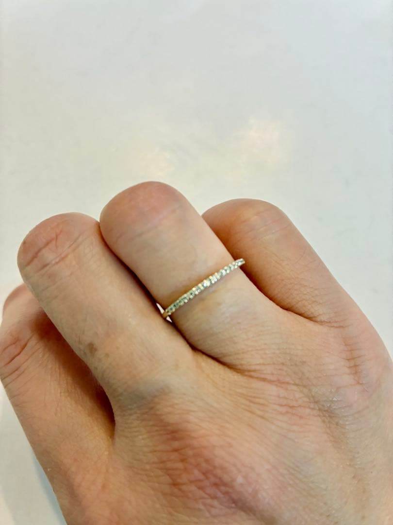 ☆美品☆K10ダイヤモンド付ハーフエタニティリング