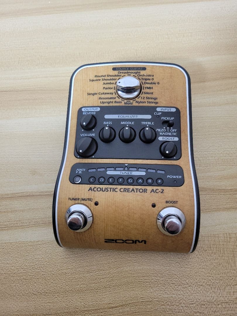 当日発送可！ZOOM AC-2 アコースティックギター用プリアンプ 美品