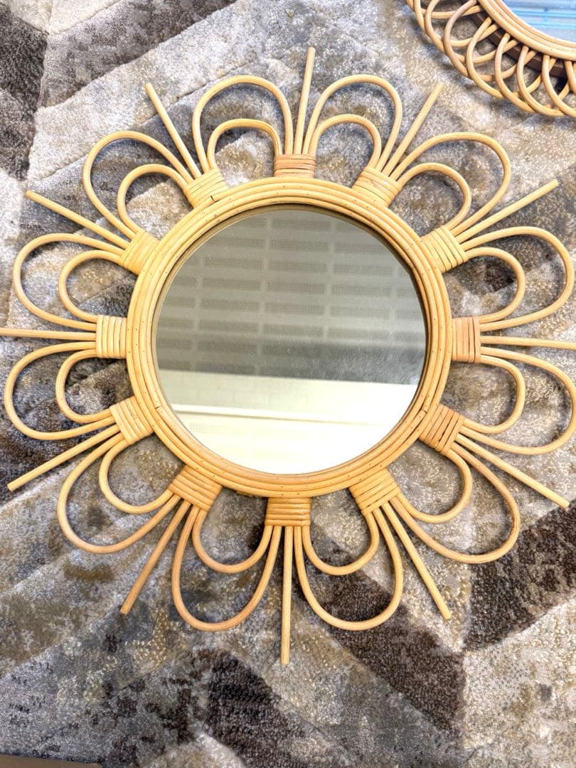 早いもの勝ち！アデペシュ　rotta rattan mirror 3個セット