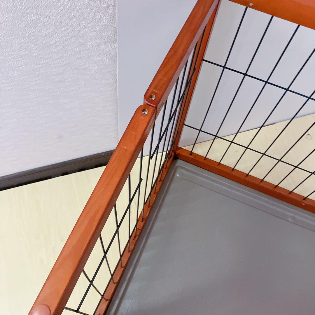 折りたたみ　木製ペットゲージ　ペットサークル木製枠　95×64cm 小、中犬用