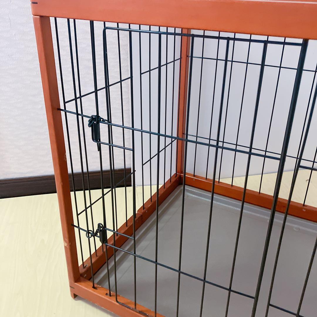 折りたたみ　木製ペットゲージ　ペットサークル木製枠　95×64cm 小、中犬用