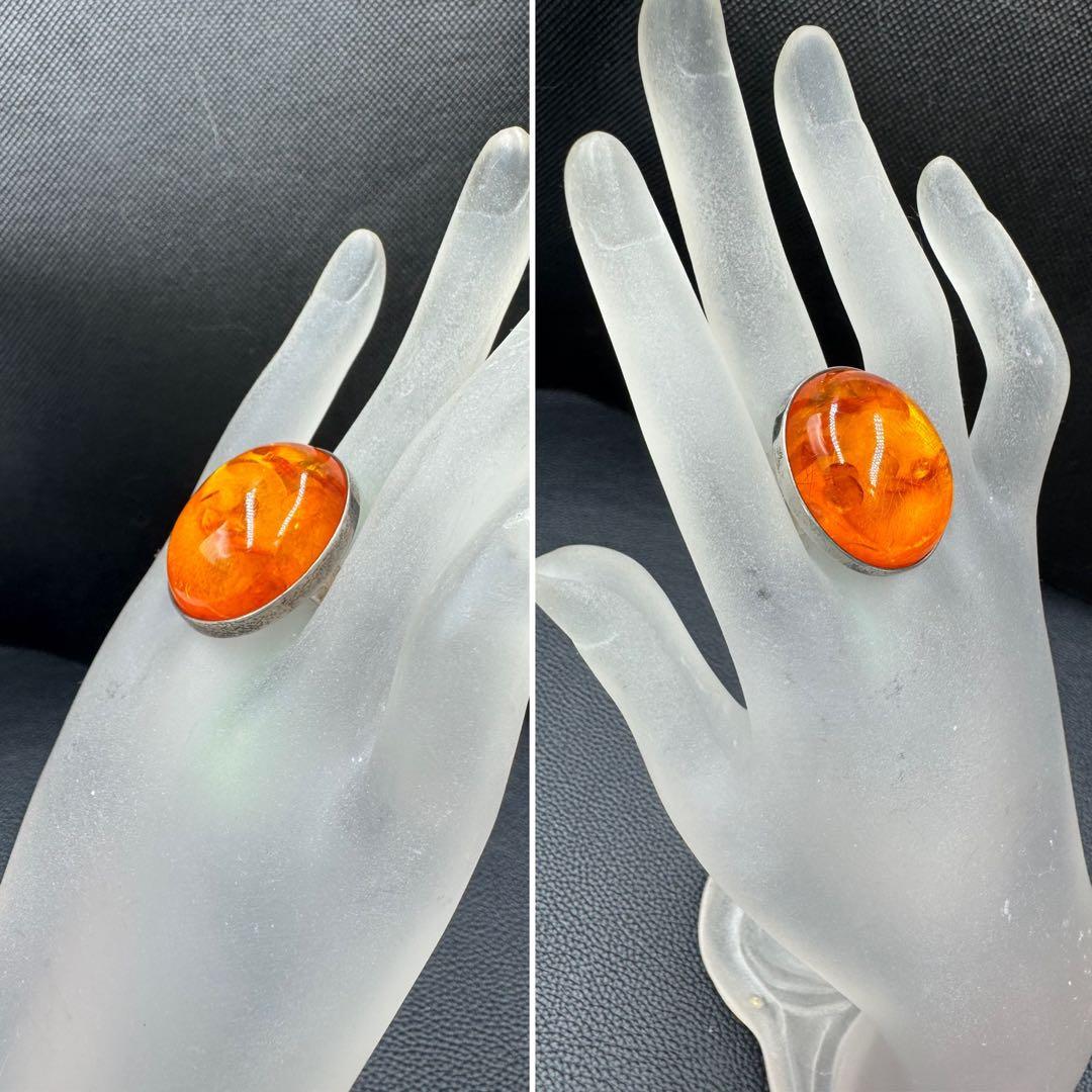 専用　ヴィンテージ 、デンマーク エリック　ニールセンフロム 琥珀 リング