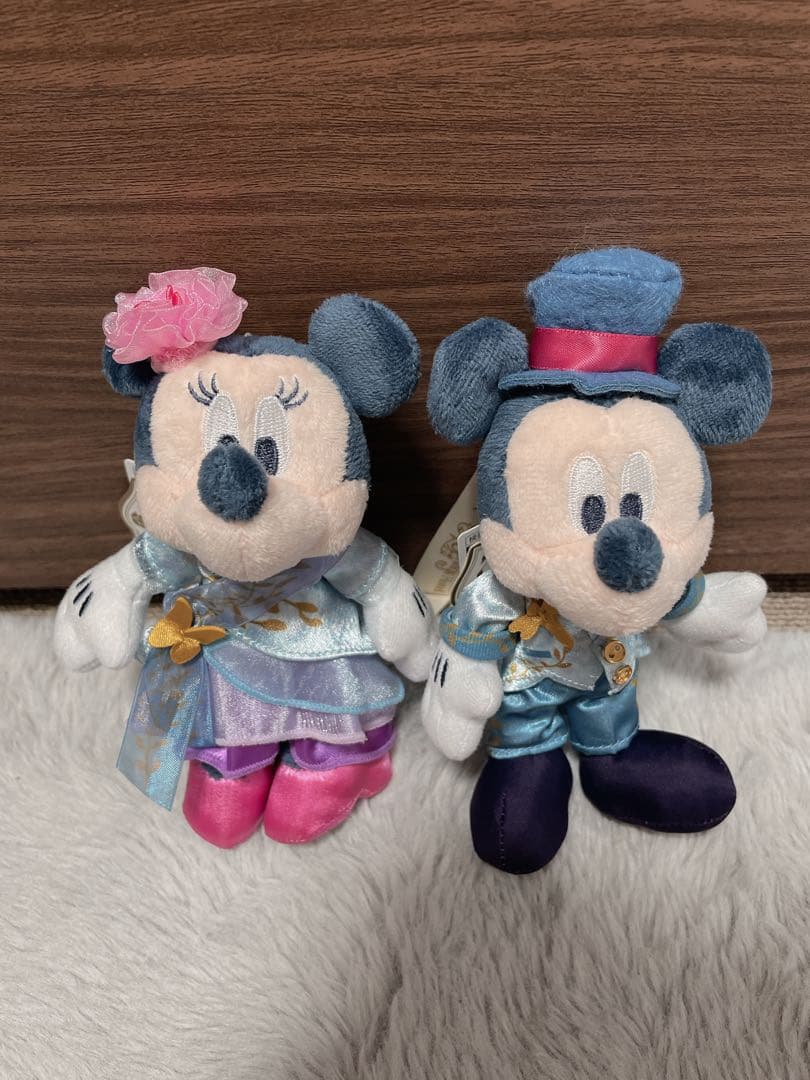 ファンタジースプリングス　ぬいぐるみバッジ　マスコット　ミッキーミニーミキミニ