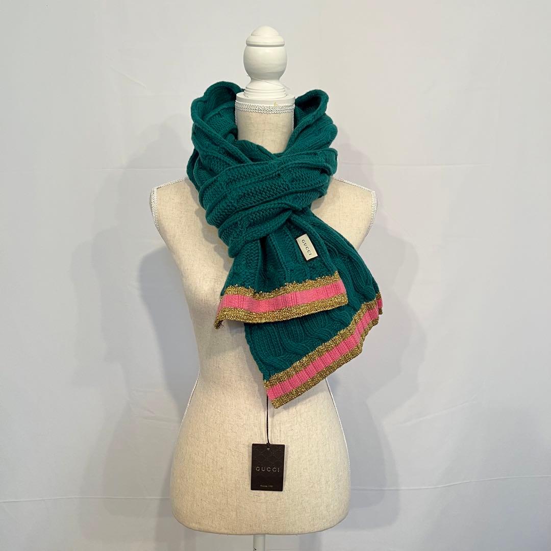 【新品・タグ付き】GUCCI （グッチ）ケーブルマフラー