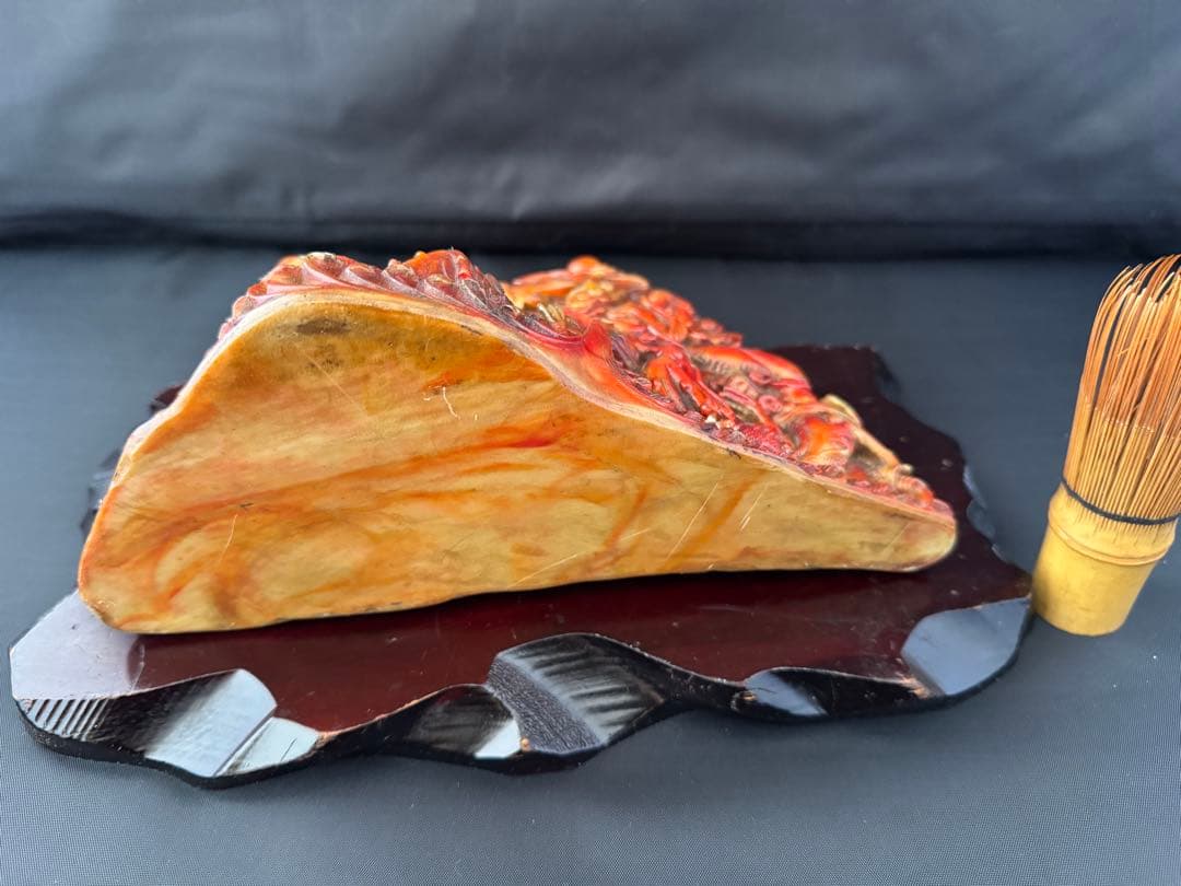 石材彫 龍 彫刻 置物 台座 魔除　風水 開運 金運 骨董 美術 アンティーク