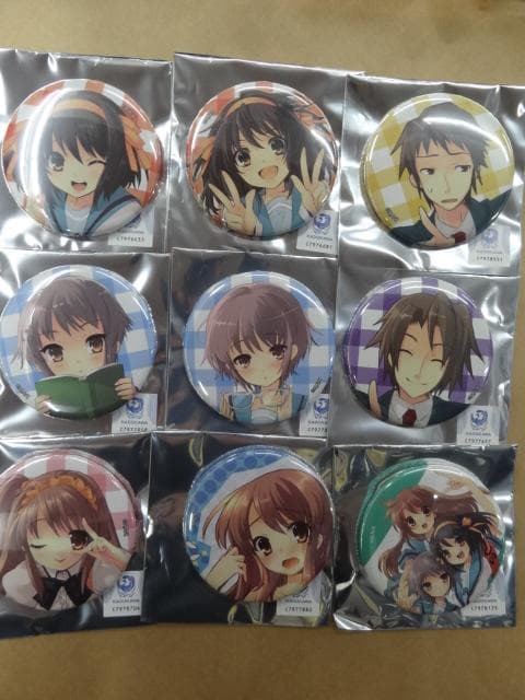 涼宮ハルヒ ブラインド 缶バッジ 全種セット