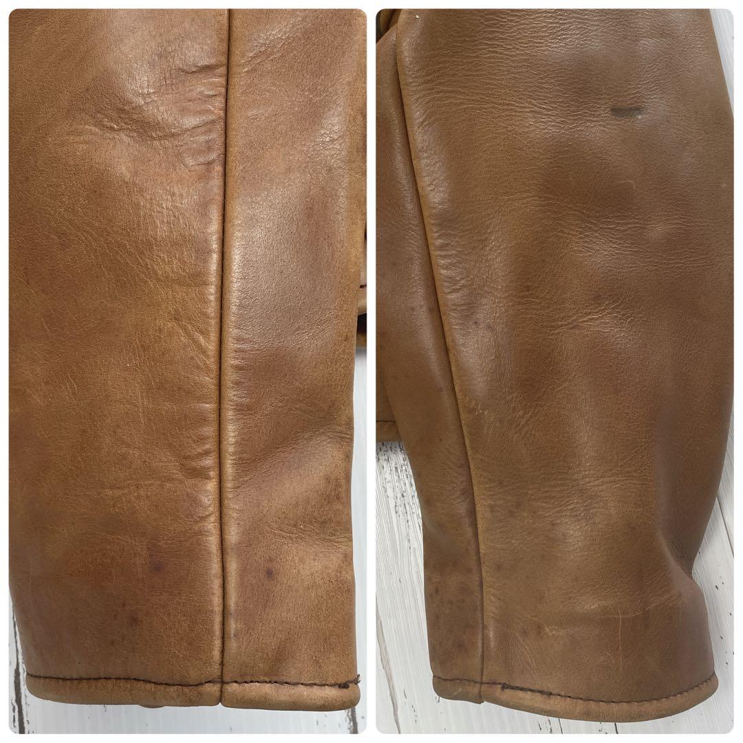 シングルライダース　レザー キャメル　TALON 牛革　ジャケット　ブラウン