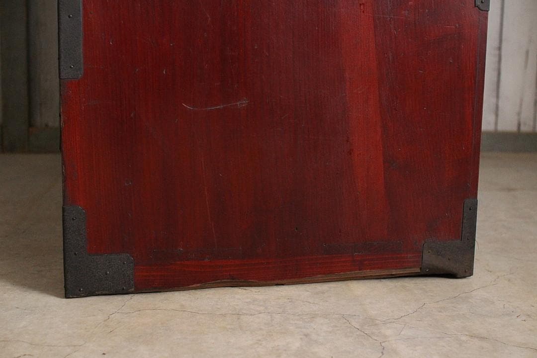 丸金具　時代庄内箪笥 3段　タンス　収納　古家具　古民家　時代家具