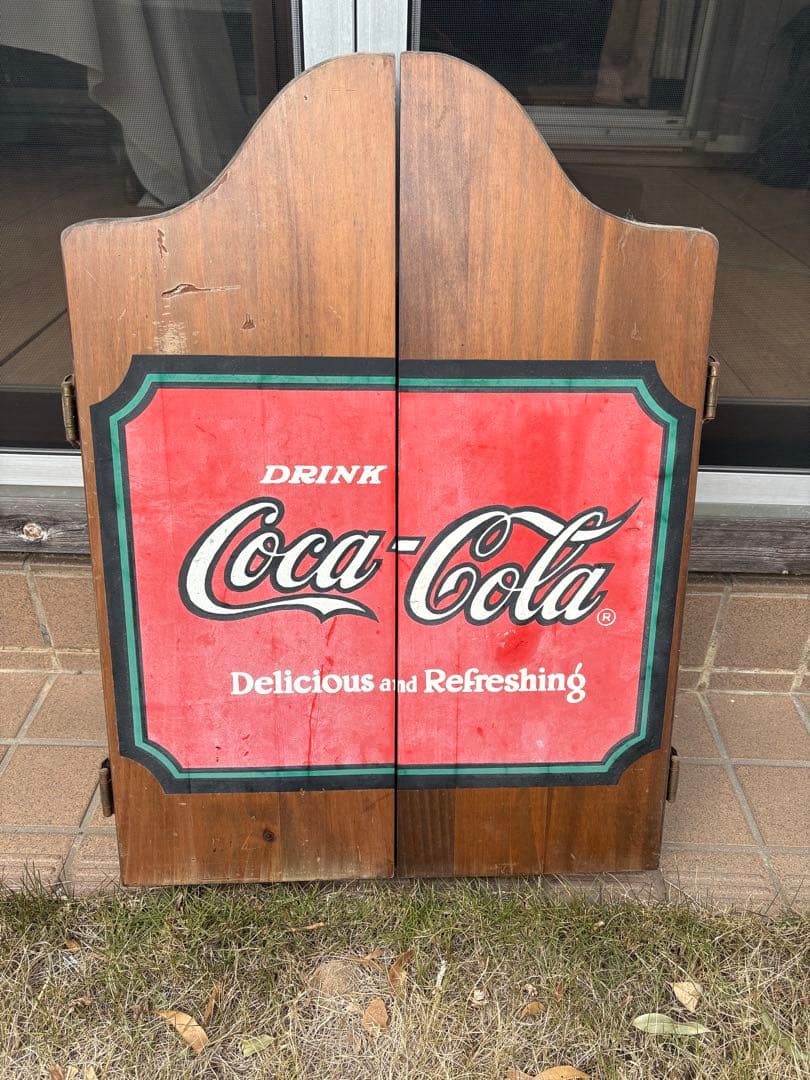 Coca-Cola コカ・コーラ 木製 ダーツボードキャビネット ヴィンテージ