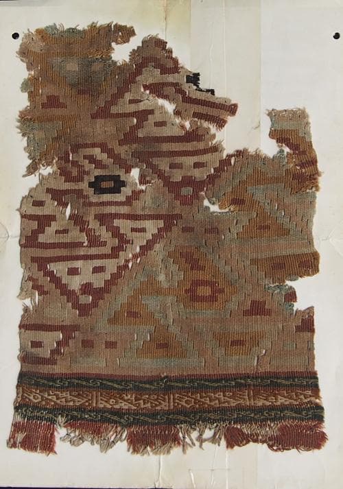 インカ帝国後期　アンデス中部、チャンカイ文化期の希少鳥紋様織裂　12～14世紀の
