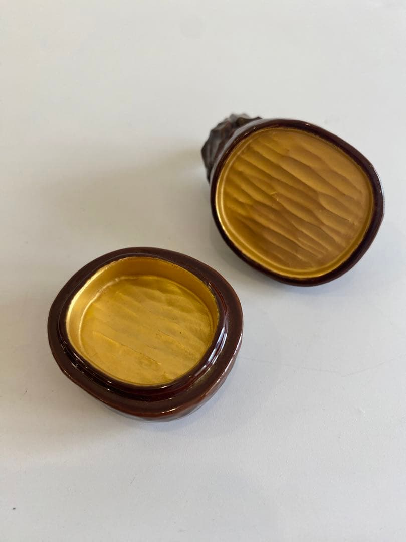ナス香合　木製　茶道具
