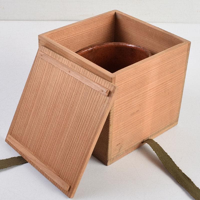 茶道具　楽吉左衛門　九代　了入作　赤楽茶碗　時代箱　V　R9379