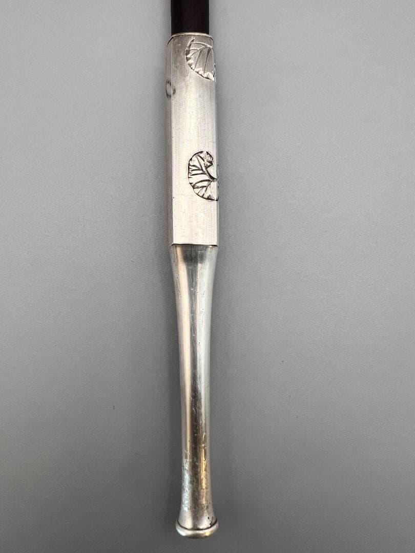 【海】レア　銀煙管　キセル　純銀刻印　手彫　銀細工　アンティーク　重量約87g
