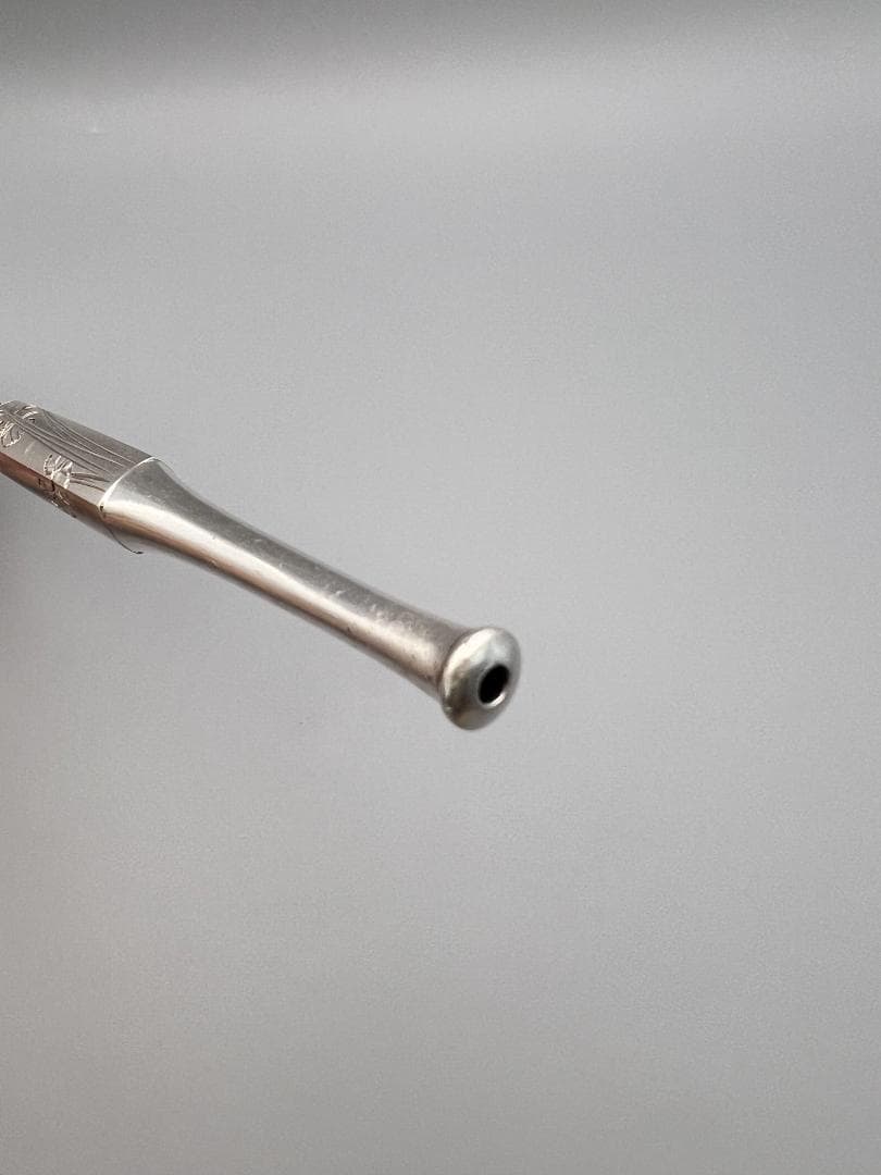 【海】レア　銀煙管　キセル　純銀刻印　手彫　銀細工　アンティーク　重量約87g