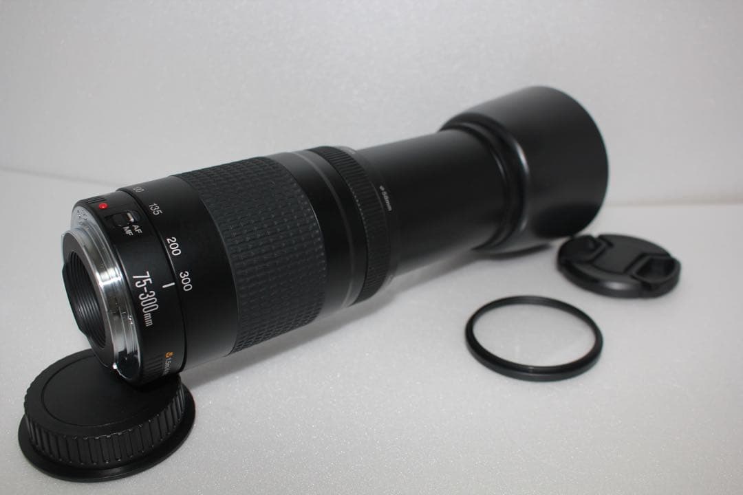 極上品☆フード付☆迫力の300㎜☆キャノン Canon EF75-300㎜ ☆