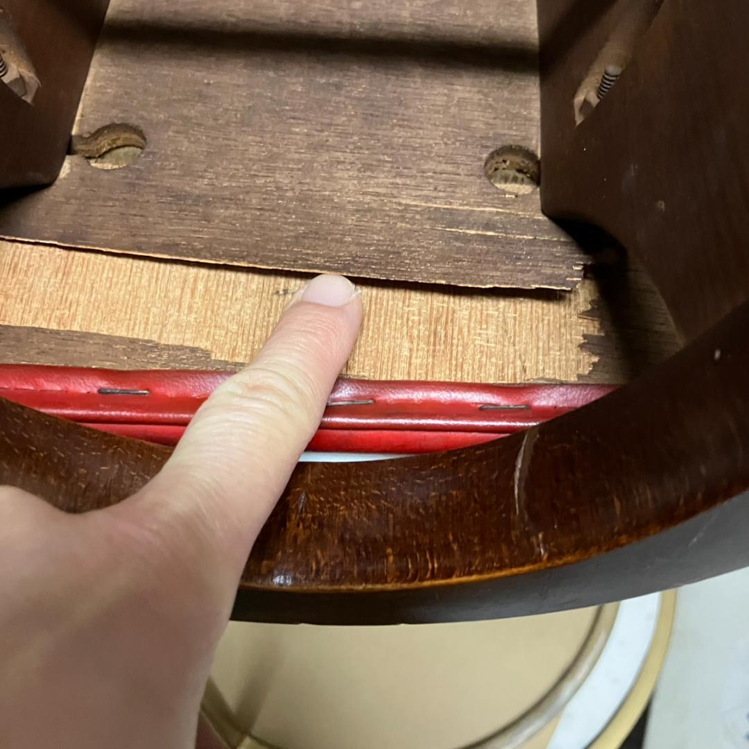 秋田木工 IDC大塚 No.202 剣持勇 スタッキングスツール 赤 PVC 2