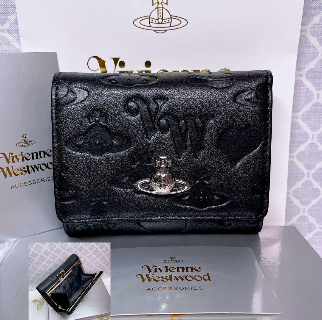 【新作✩内柄も素敵】Vivienne Westwood 三折財布 マットブラック