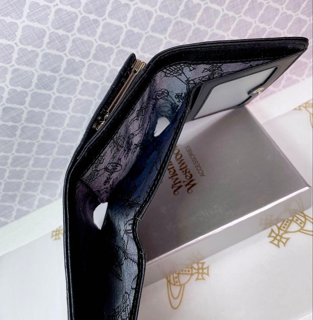 【新作✩内柄も素敵】Vivienne Westwood 三折財布 マットブラック