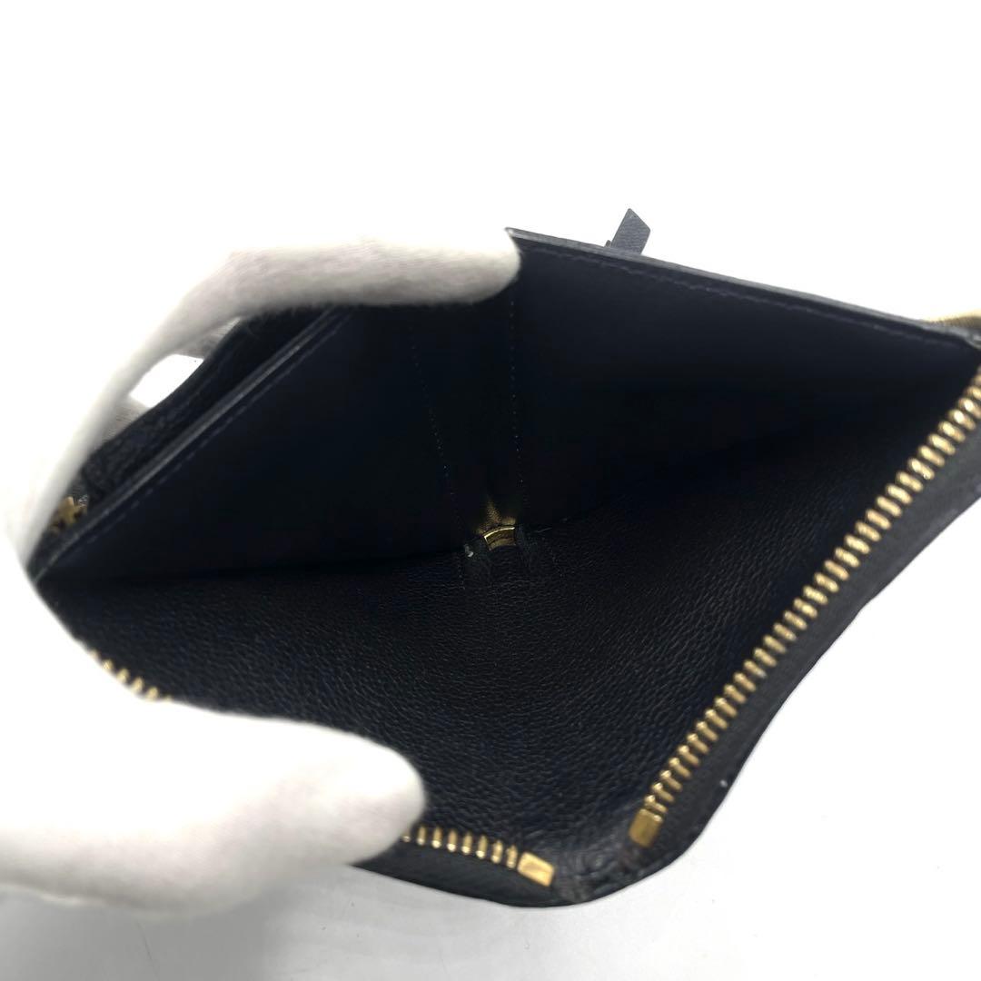 美品● ルイヴィトン アンプラント 折り財布 二つ折り ラウンドジップ ネイビー