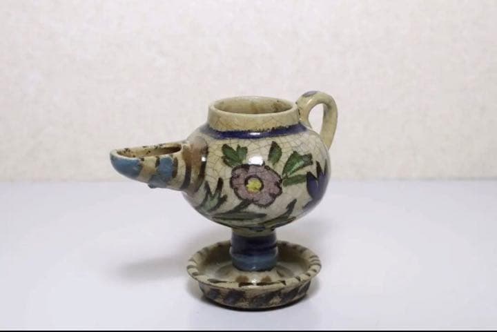 18世紀 ペルシャ 彩陶灯火器