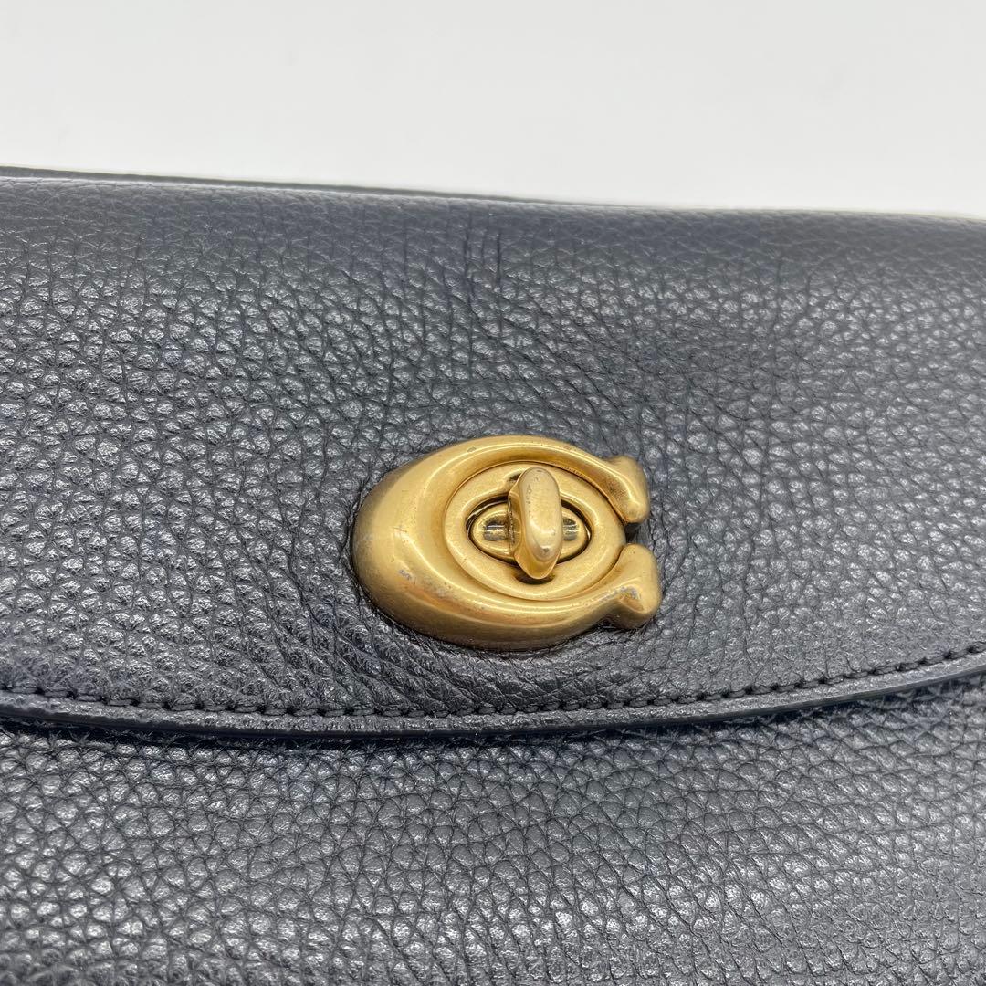 【極美品】コーチ　ウィロウ　カメラバッグ　ターンロック　レザー　ブラック