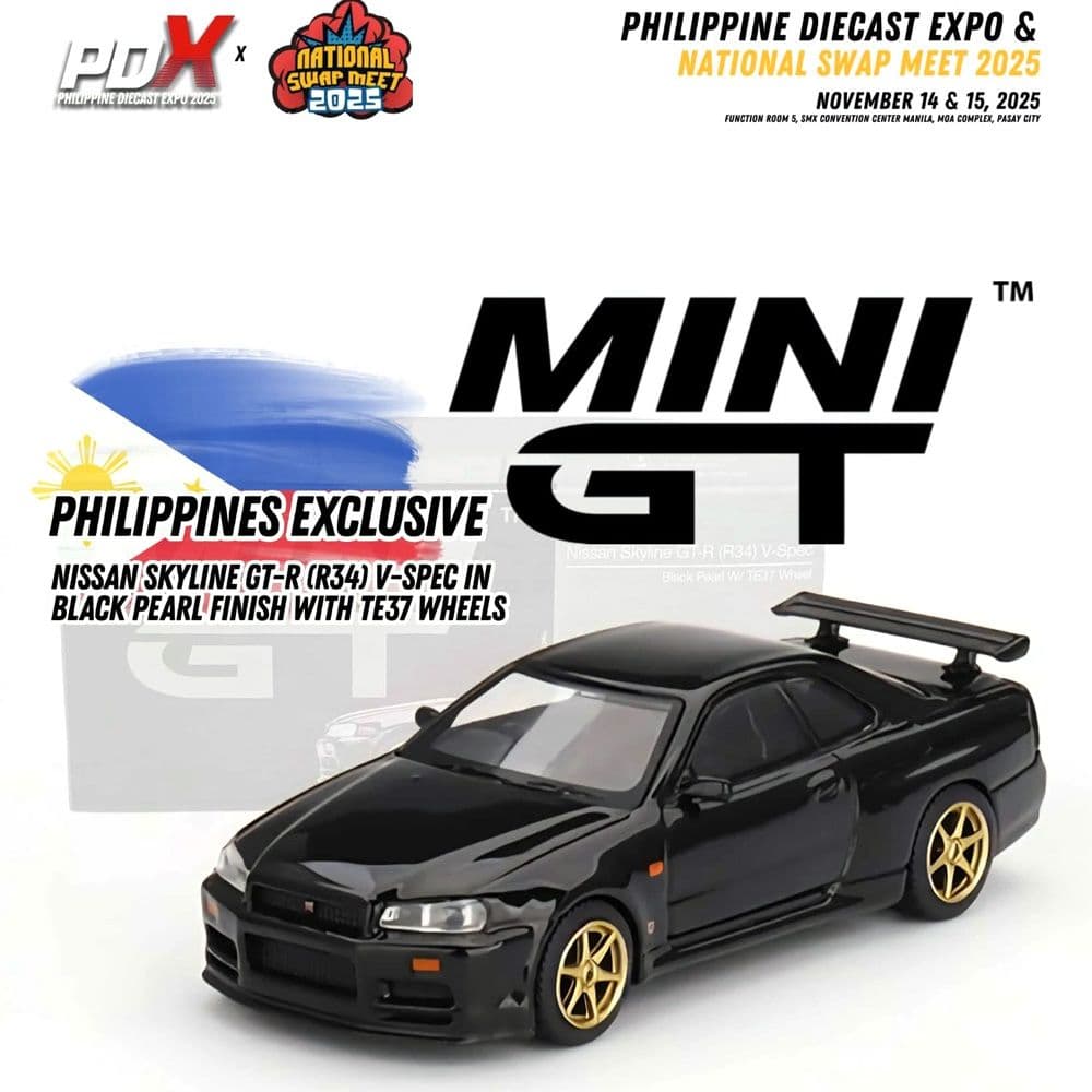 GT-RR34 V-SPECブラックパールフィニッシュ ウィズTE37ホイール