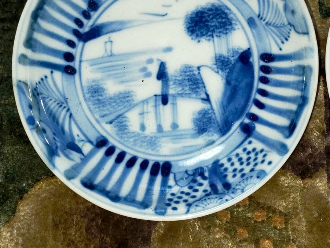 ♥伊万里♥　芙蓉手　小皿　４枚　在銘　染付　骨董　古玩