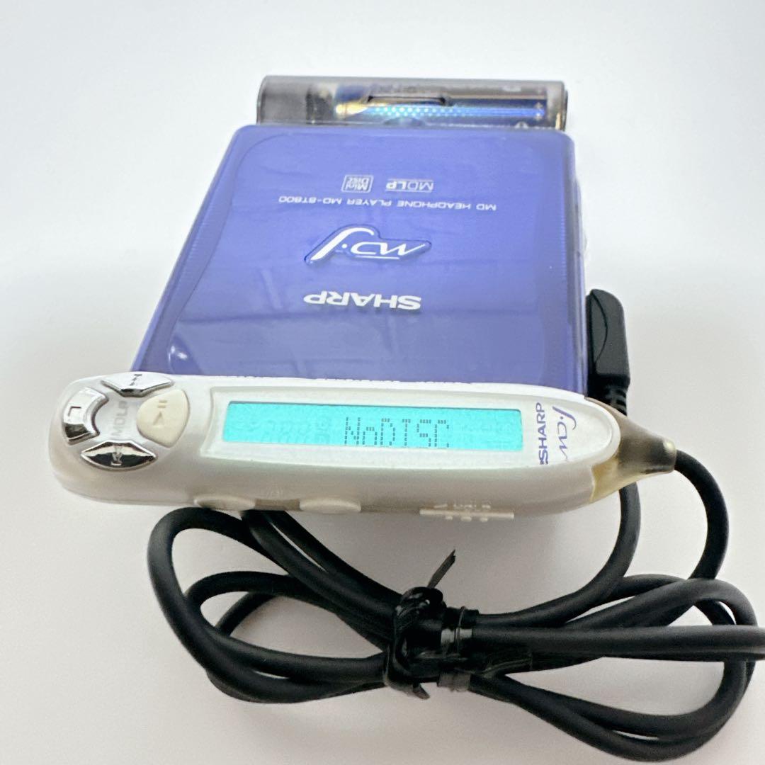 動作確認済 SHARP ポータブルMDプレイヤー MD-ST800-A ブルー