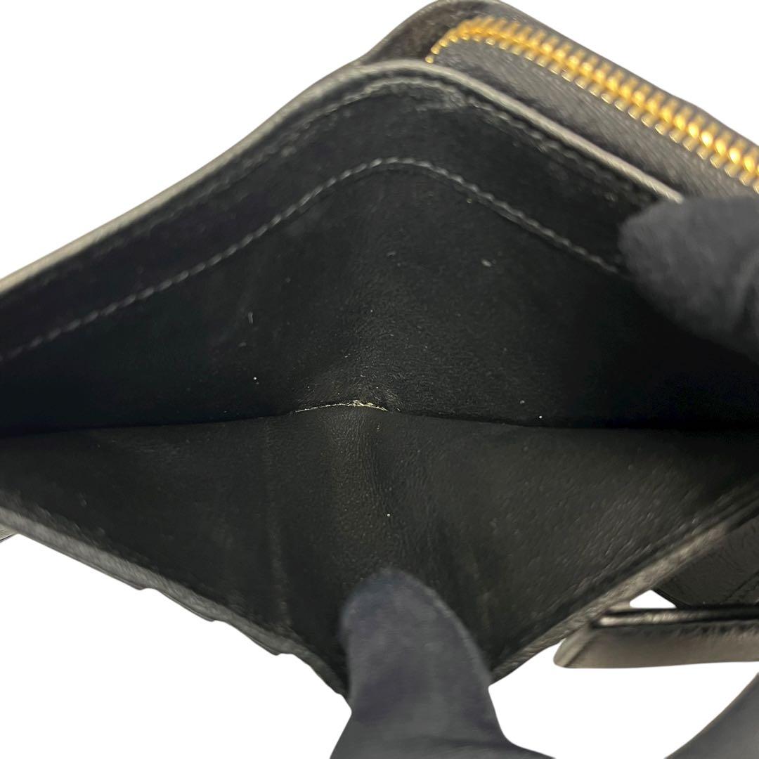 希少✨サンローラン 二つ折り財布 リヴゴージュ YSL レザー ブラック