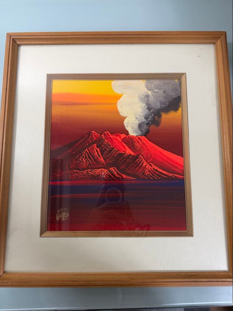 【レア】立体画 赤富士 立体絵画「赤富士」噴火　昭和　レトロ