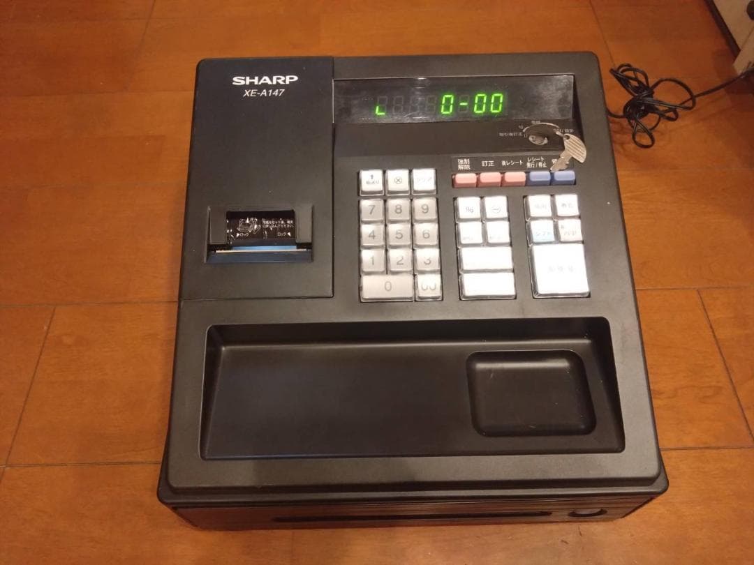 難あり 動作確認済 SHARP XE-A147 電子 レジスター 鍵2個 ★