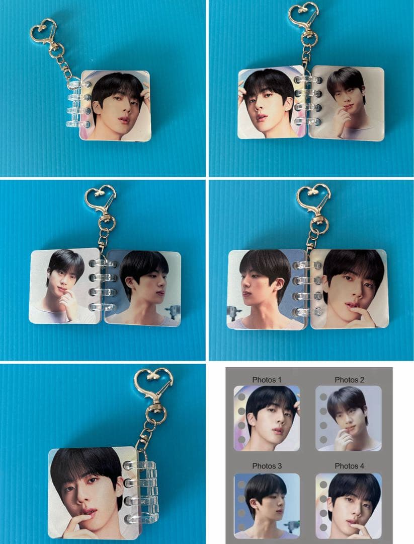 BTSJINフィルムブックマーク・ロングステッカー・両面ホログラムフォトカード①