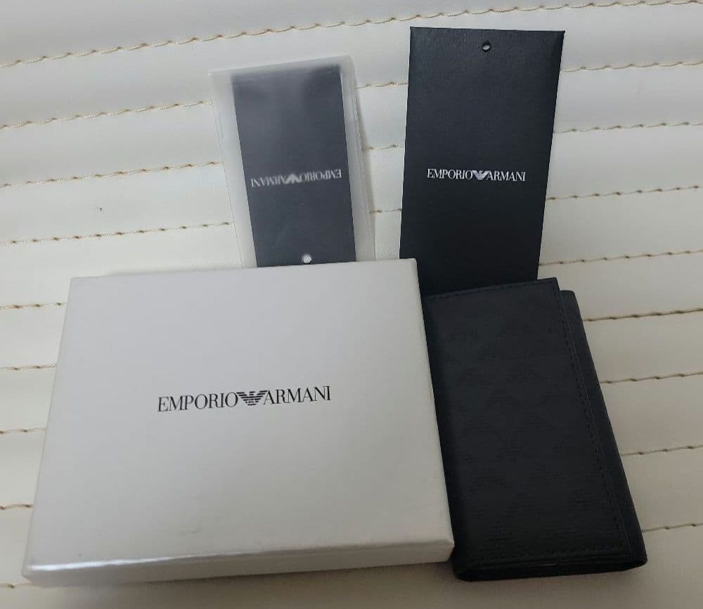 EMPORIO ARMANI ブラック レザー キーケース6連