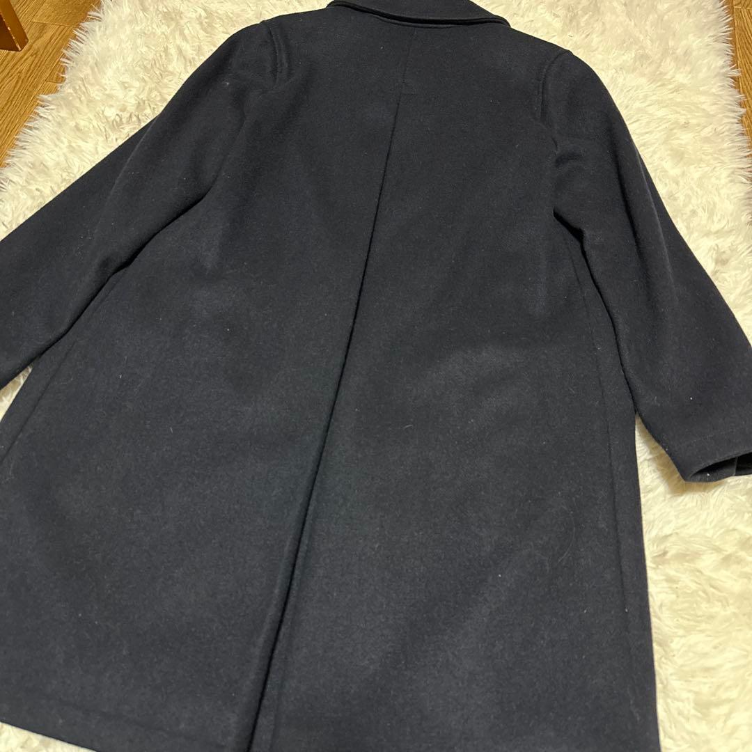 A.P.C. ウール ステンカラーコート ネイビー 36 レディース