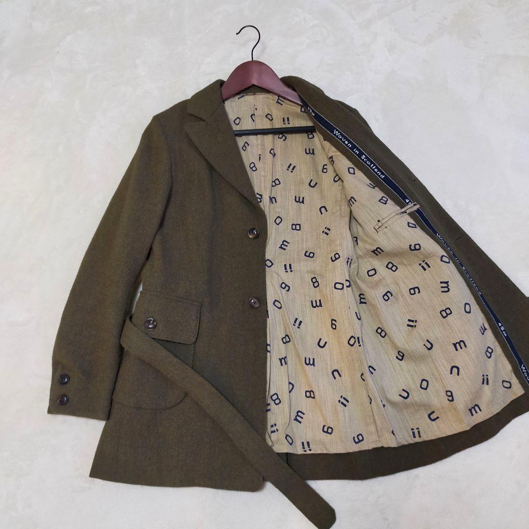 美品　umii908　英国製ツイード生地　2　チェスターコート　ウールジャケット