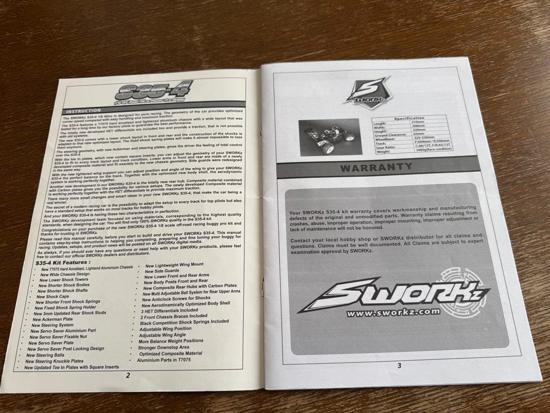 SWORKz S35-4 1/8 バギー エンジン付き