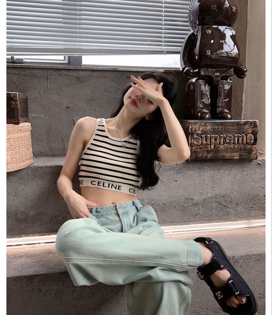 CELINE ストライプ タンクトップ